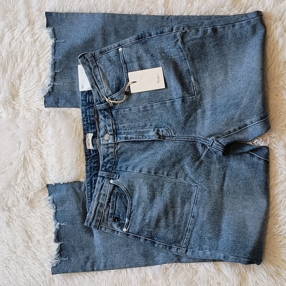 💥 Closet Closing Sale 💥 Kancan High Rise Flares Distressed Raw Hem - Picture 1 of 7